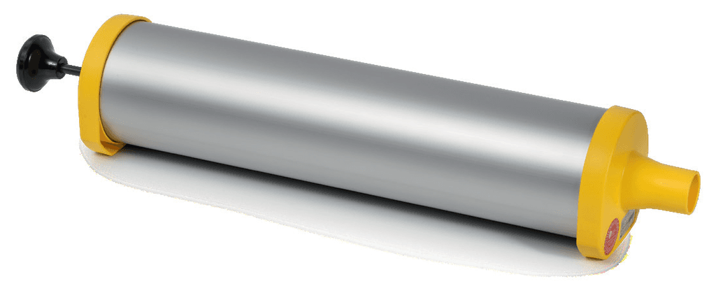 Seringue de calibration smart pft syringe : vue principale du dispositif et de ses principaux composants visibles