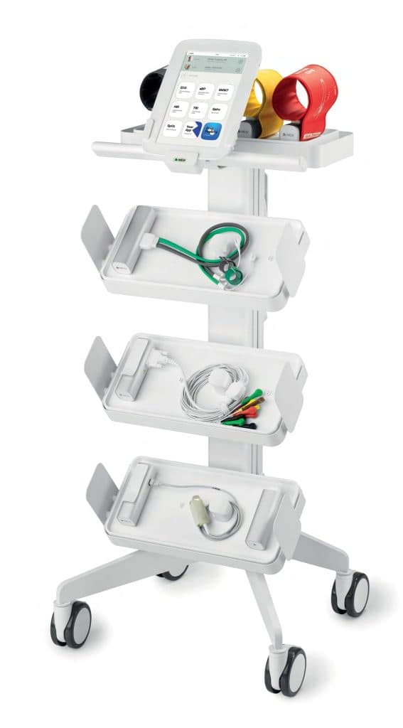 Station de diagnostic multiparamétrique MESI mTABLET sur chariot avec modules sans fil