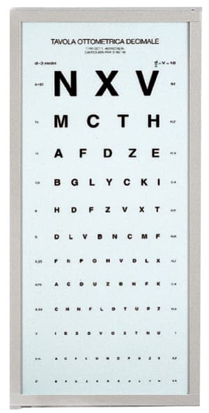 Échelle d'acuité visuelle rétroéclairée Fazzini OTTO05