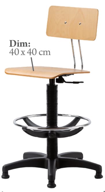Tabouret haut à roulettes avec repose-pieds Fazzini 02.912.00