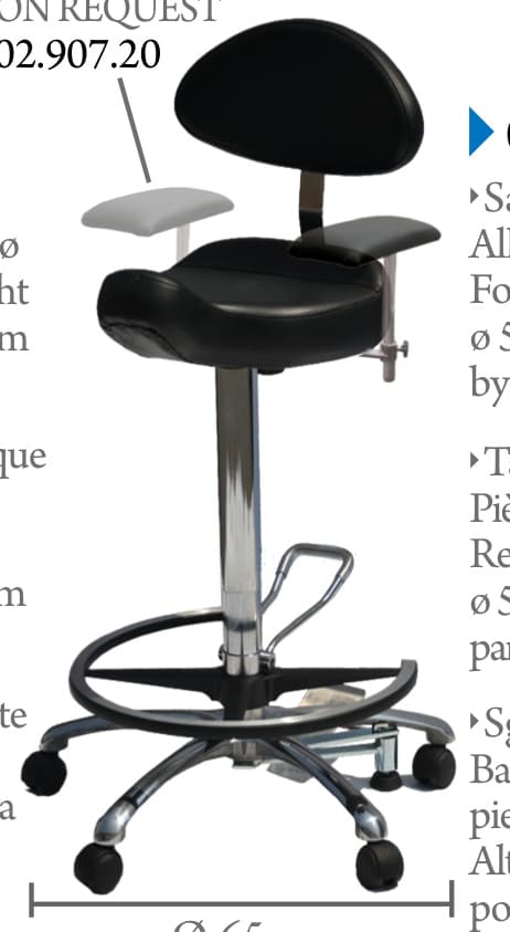 Tabouret selle à roulettes Fazzini 02.907.20
